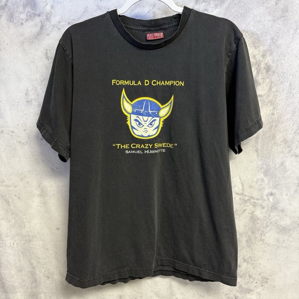 Vintage Y2K Drift Street Racing T Shirt Formula D Champion Mens L 20.5x26.5